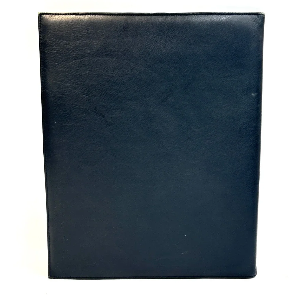 Vintage NYNEX‎ Black Faux Leather Portfolio Padfolio 90s Office Business Meeting